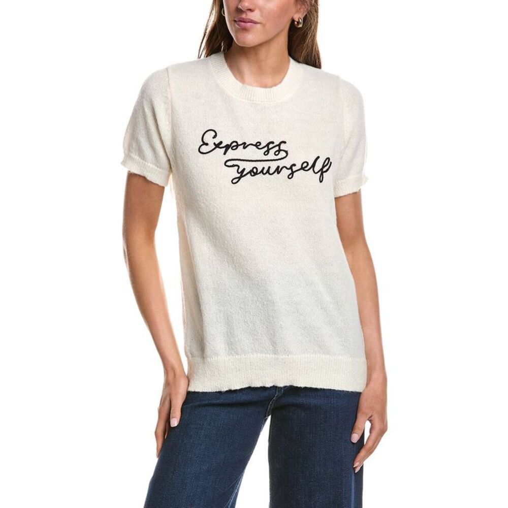 Ichi Womens  Ihdamilo Crewneck Sweater T-Shirt, White